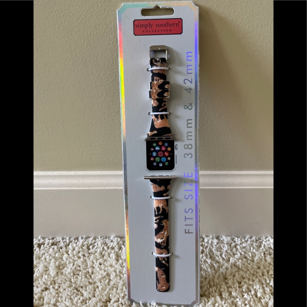 NWT Simply Southern Silicone Band for Apple Smart Watch 38mm 42mm Cheetah Print